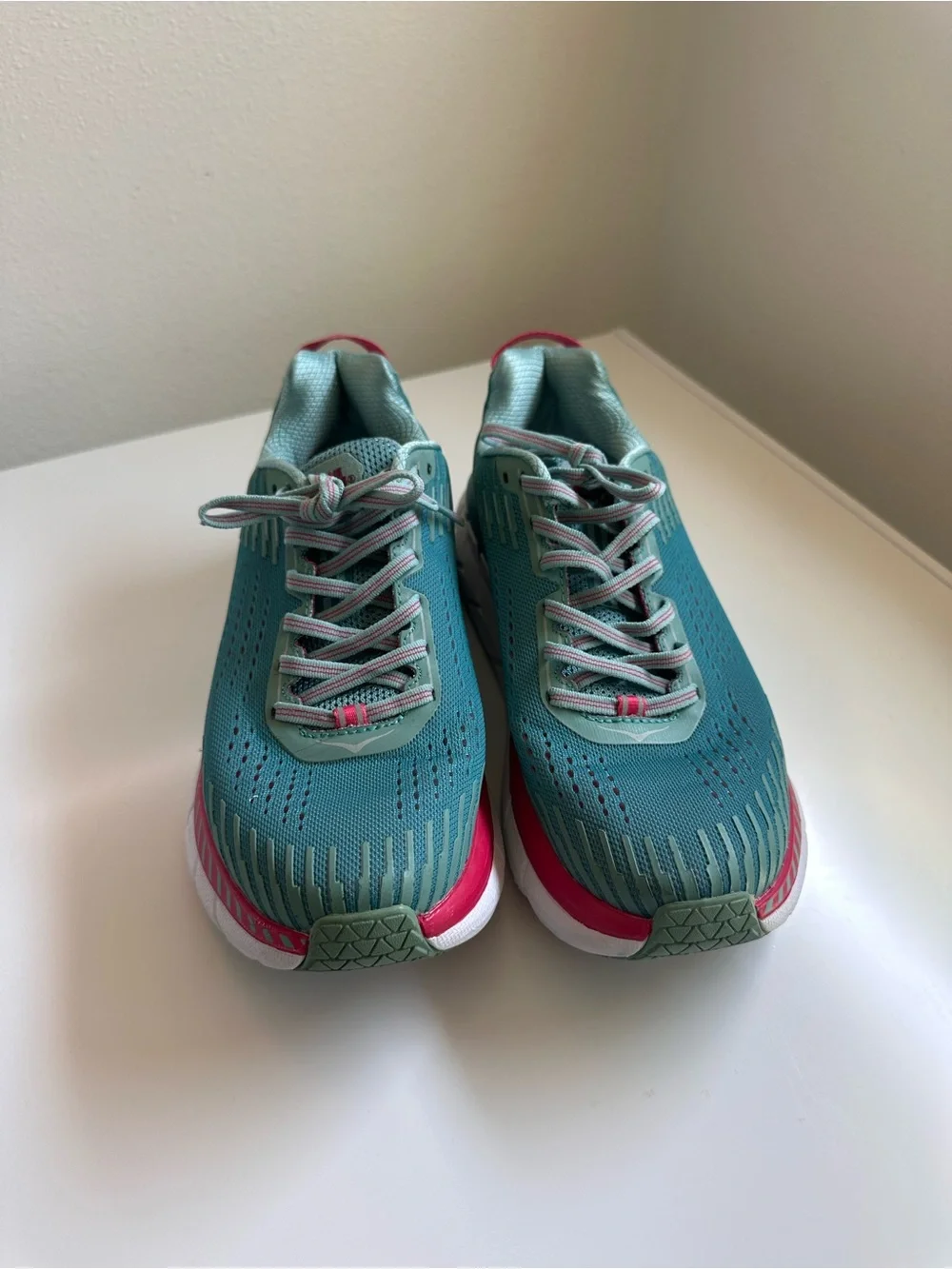 Hoka One One Women’s Teal and Pink Trail/Running Sneakers